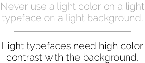 light typeface color contrast