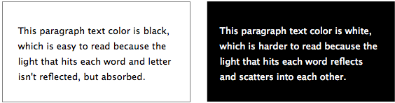 Many websites use black text on a light background to display their content because it’s easy to read. However, using white text on a dark backg