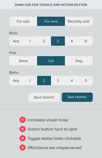 Why Toggle Buttons Should Never Look Like Action Buttons